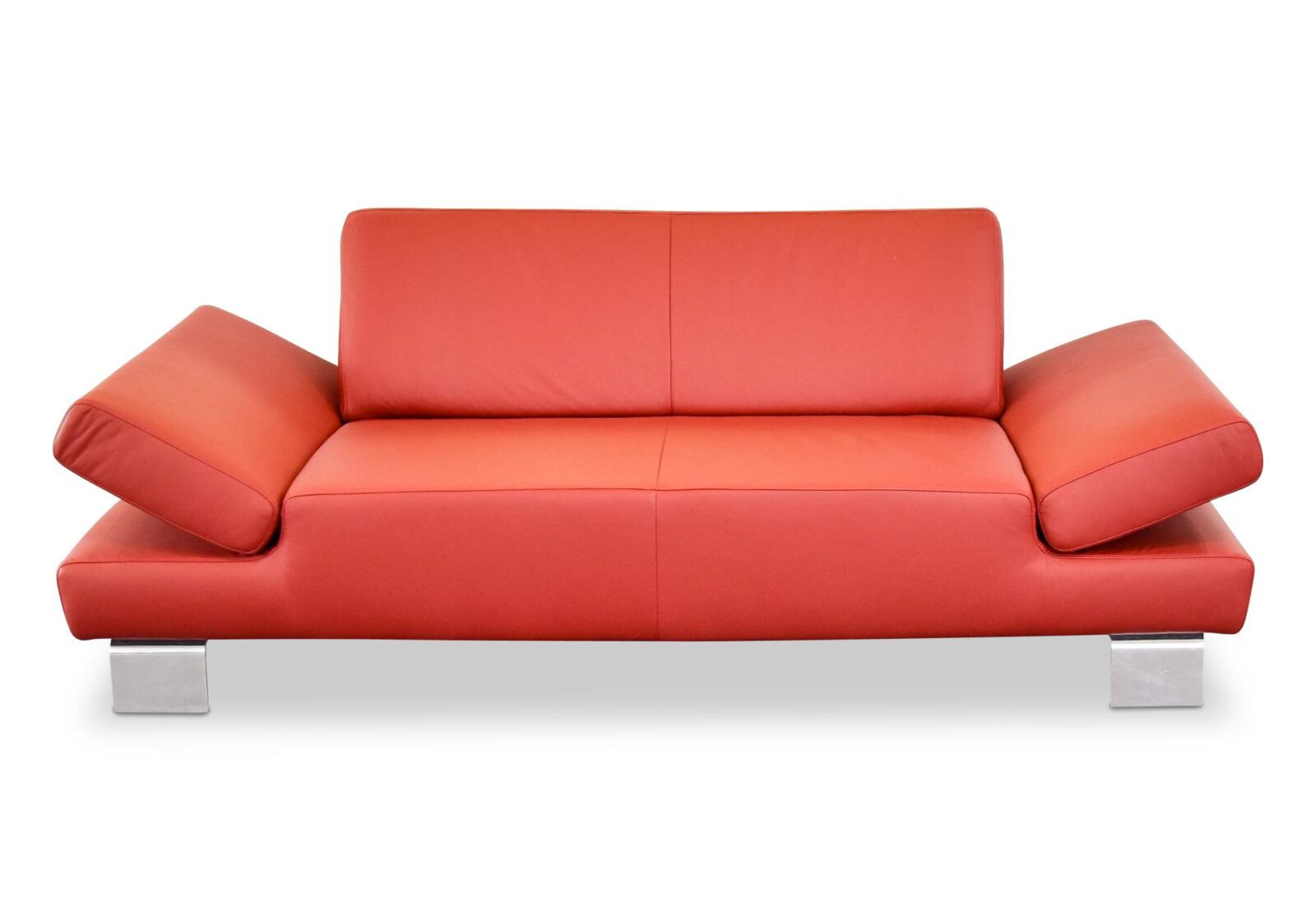 2er Sofa Bonnie  Leder oder Stoff. Bezug: Leder. Farbe: Rot. Erhältlich bei Möbel Gallati.