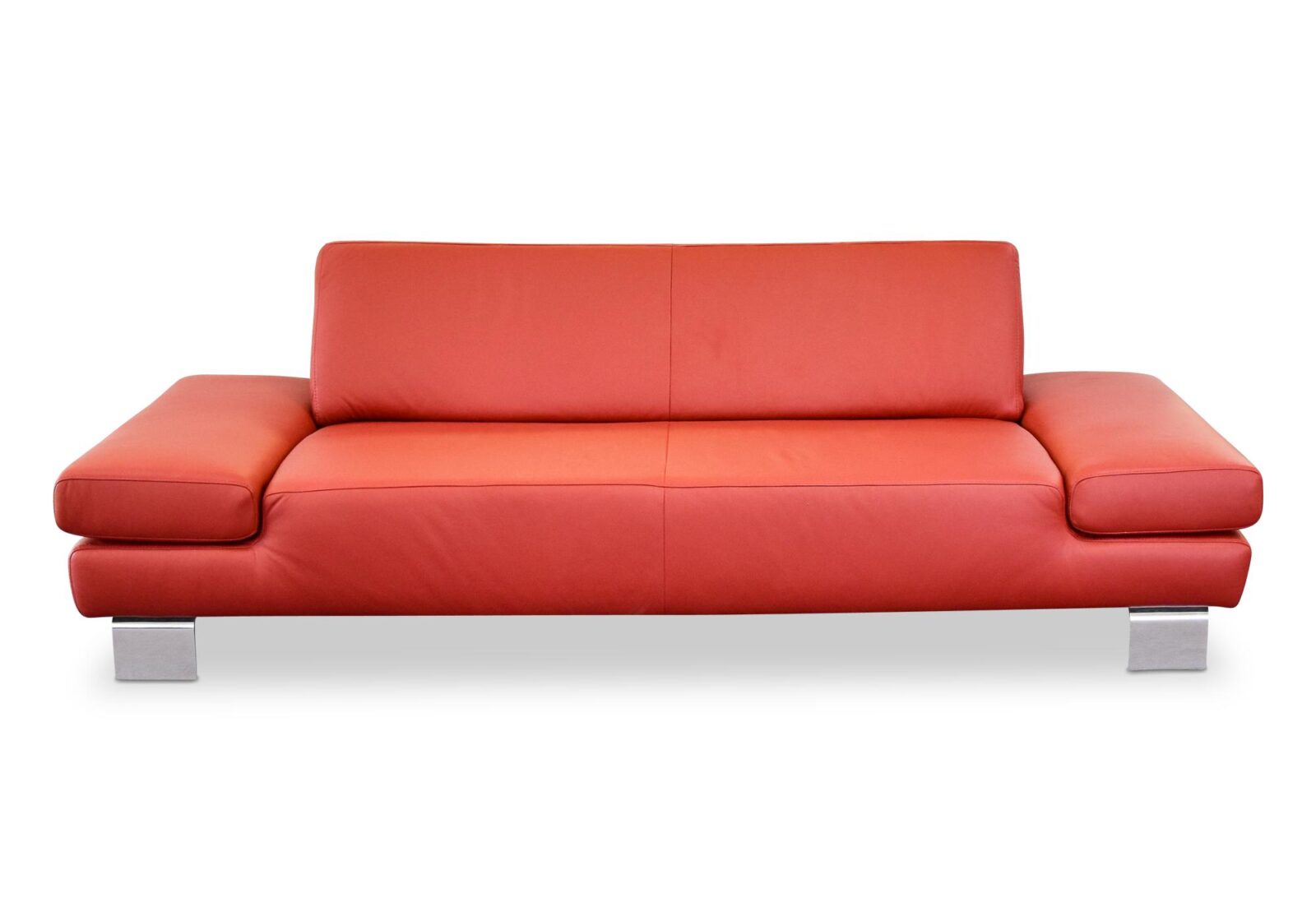 3er Sofa Bonnie  Leder oder Stoff. Bezug: Leder. Farbe: Rot. Erhältlich bei Möbel Gallati.