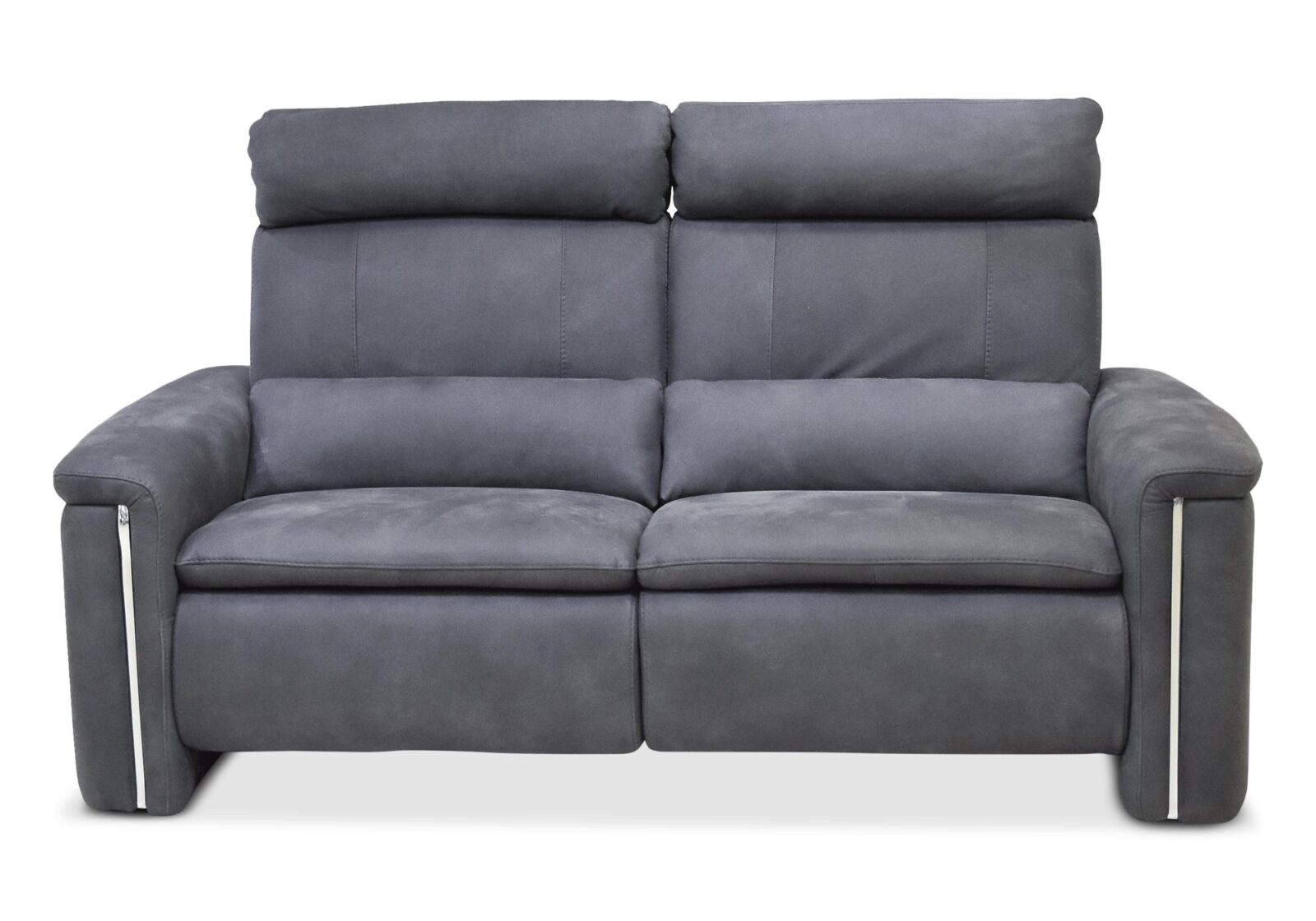 2er Sofa Classic mit Tannenholzstruktur. Bezug: Leder. Farbe: Grau. Erhältlich bei Möbel Gallati.