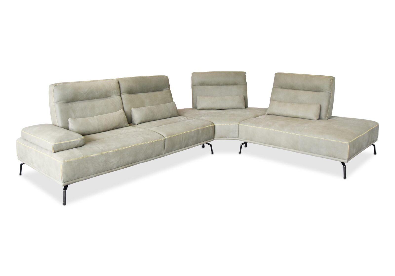 Ecksofa Benz  3er Sofa mit Armlehne. Material: Leder. Farbe: Grün. Erhältlich bei Möbel Gallati.