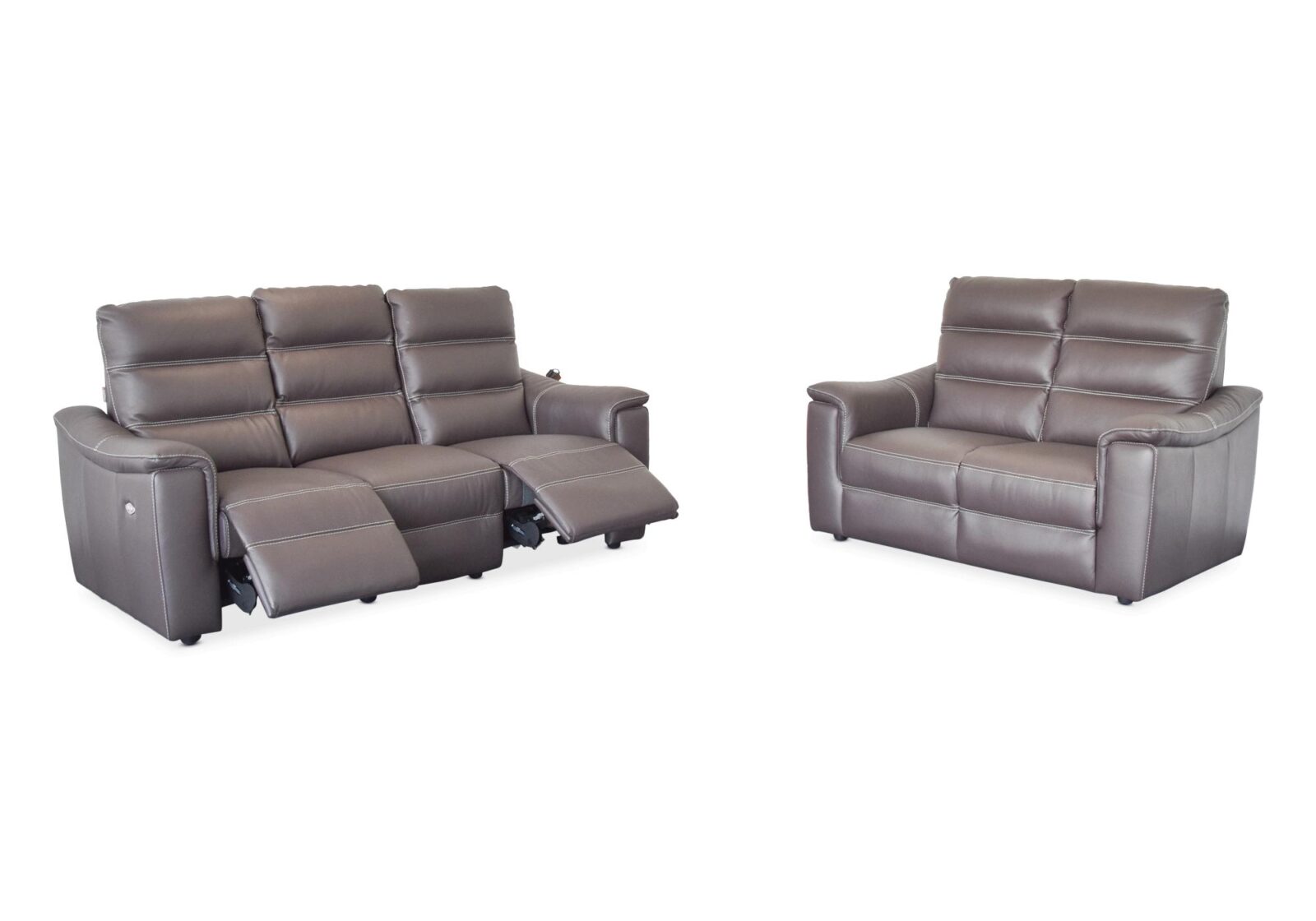 Polstergruppe Muralto mit 2er und 3er Sofa. Bezug: Leder. Farbe: Braun. Erhältlich bei Möbel Gallati.