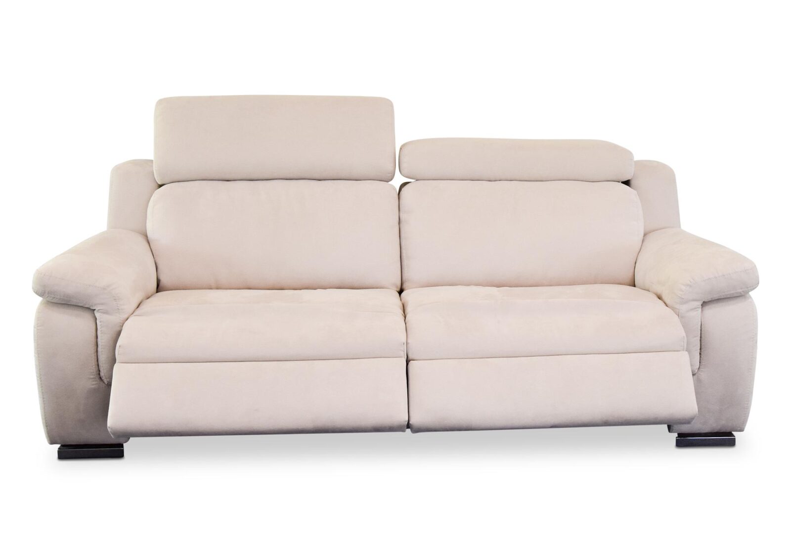 3er Sofa Milano mit Doppel-Relaxfunktion. Bezug: Leder. Farbe: Beige. Erhältlich bei Möbel Gallati.