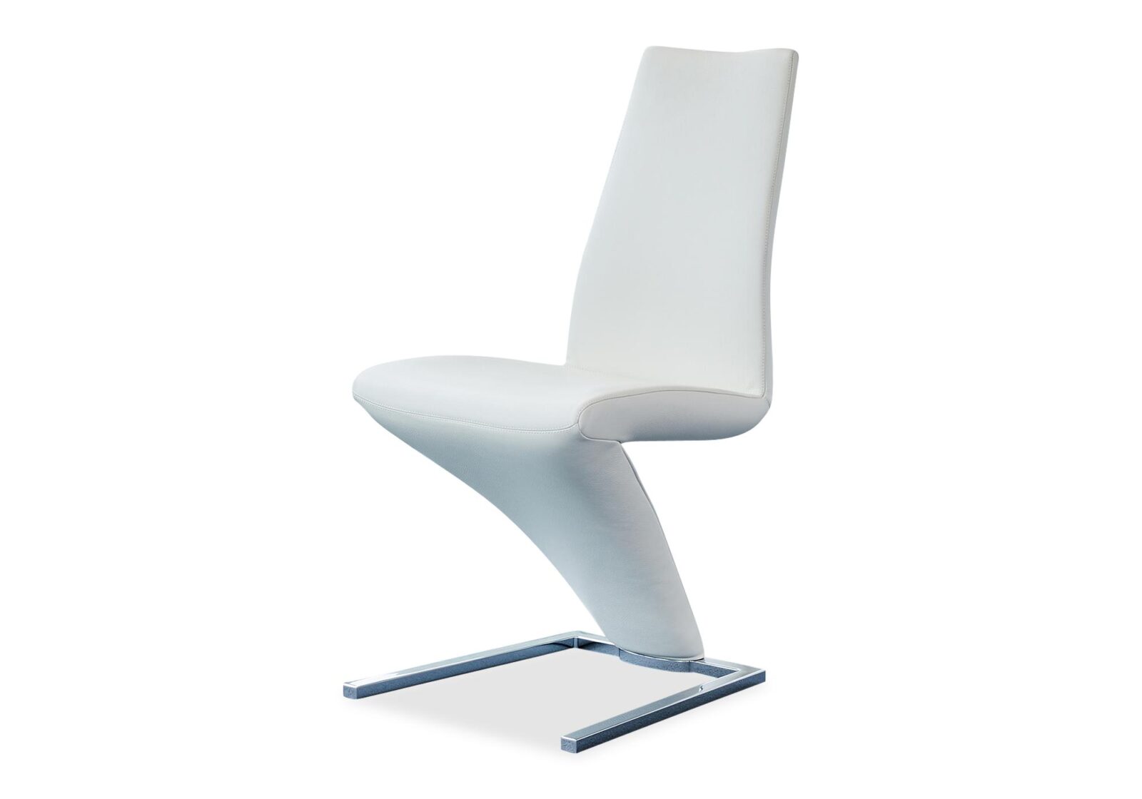 Hochmoderner Stuhl 7800 Rolf Benz. Bezug: Leder. Farbe: Weiss. Erhältlich bei Möbel Gallati.