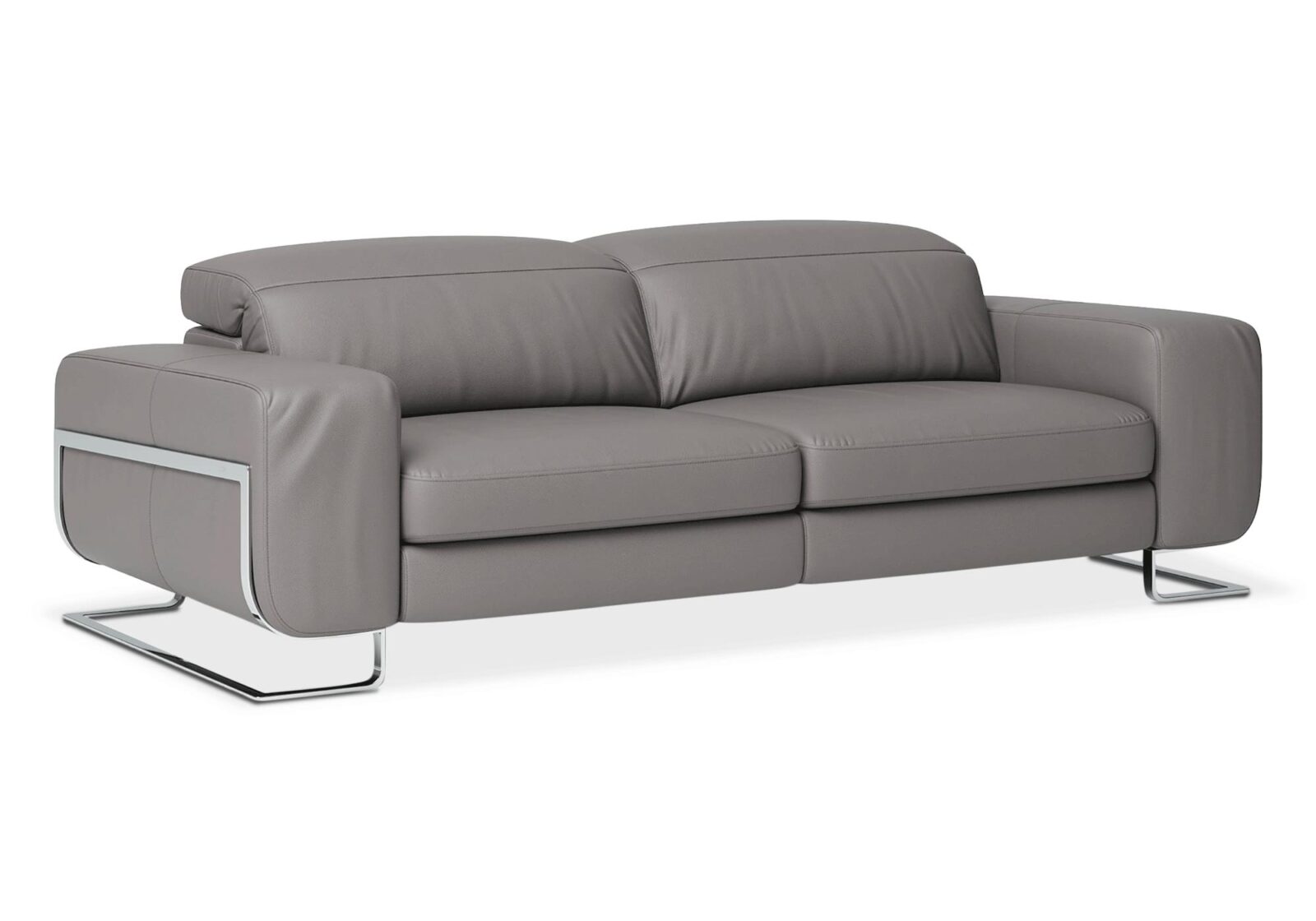 3er Sofa 8151 Joop mit Kopfstützen. Bezug: Leder. Farbe: Grau. Erhältlich bei Möbel Gallati.