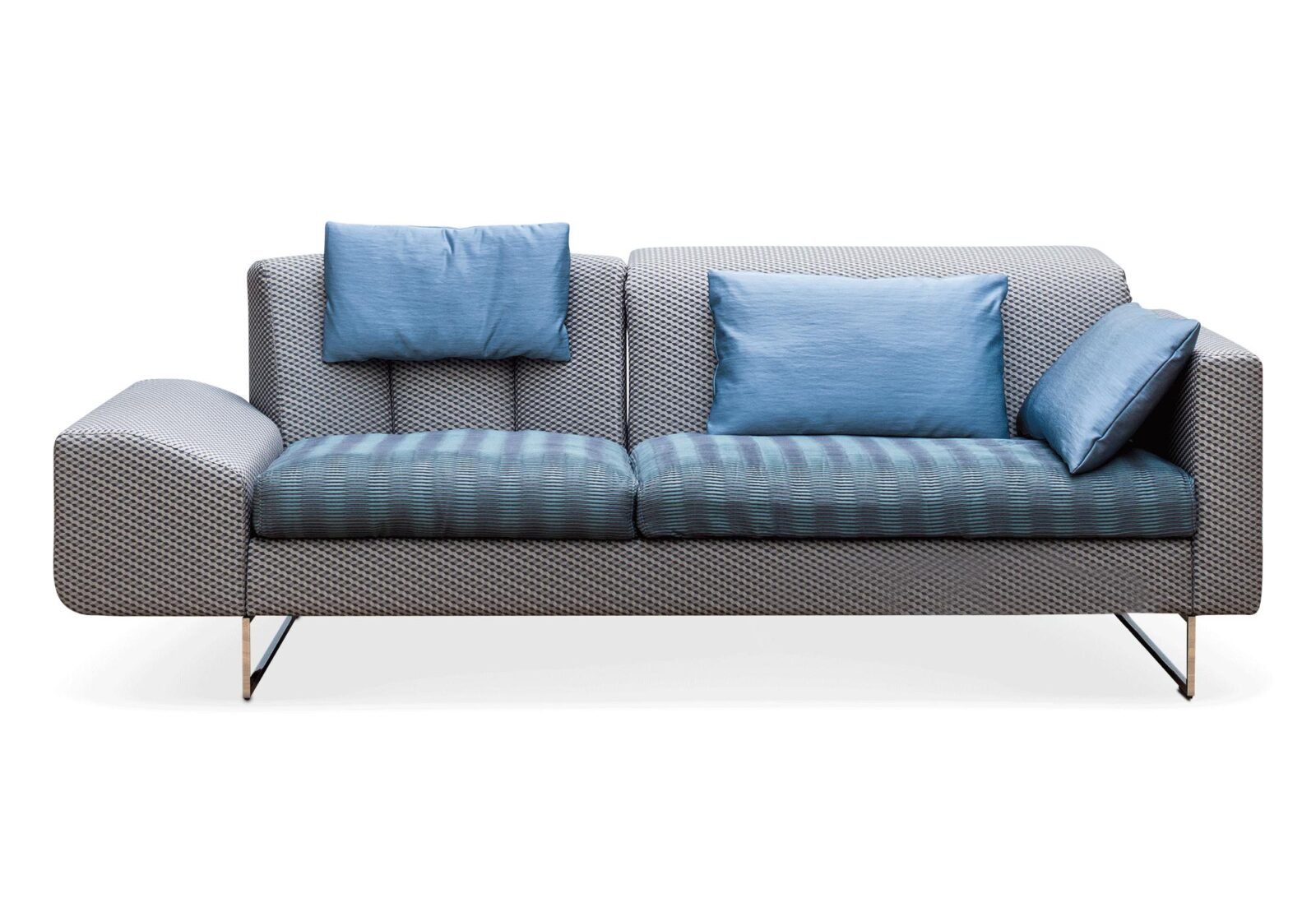 3er Sofa Embrace Brühl  asymmetrisch. Bezug: Stoff. Farbe: Schwarz  Beige  Weiss  Blau.