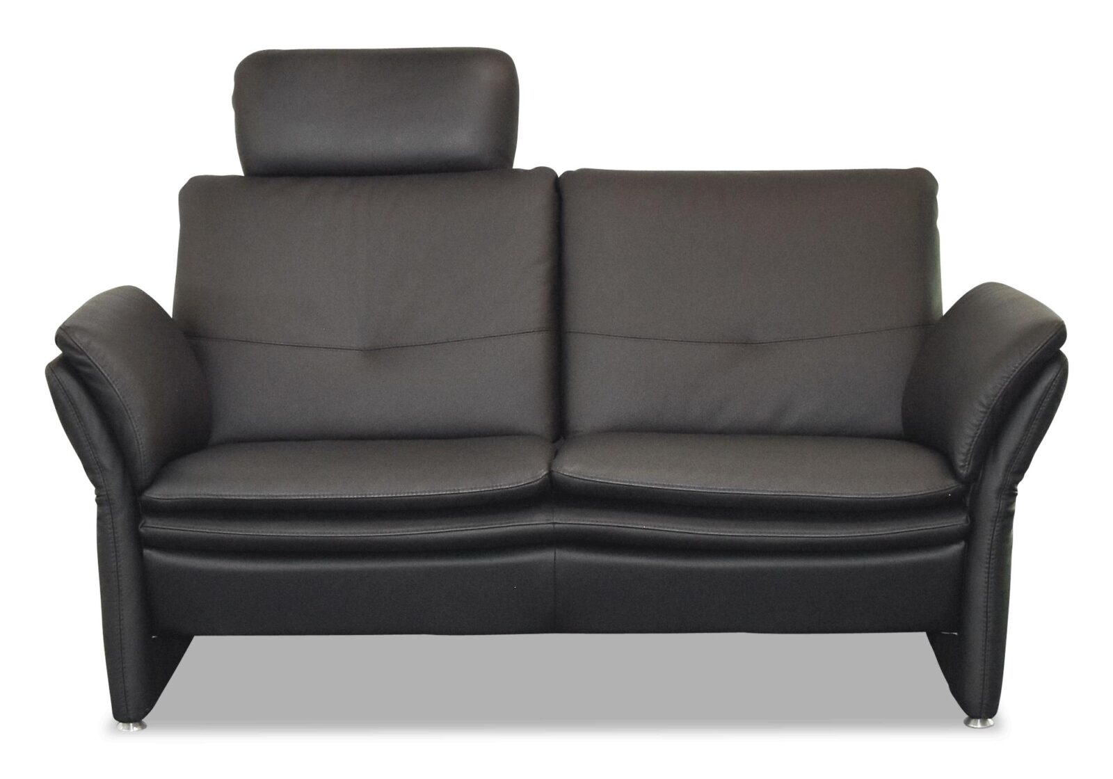 Sofa Florenz mit verstellbaren Armlehnen. Bezug: Leder. Farbe: Schwarz. Erhältlich bei Möbel Gallati.