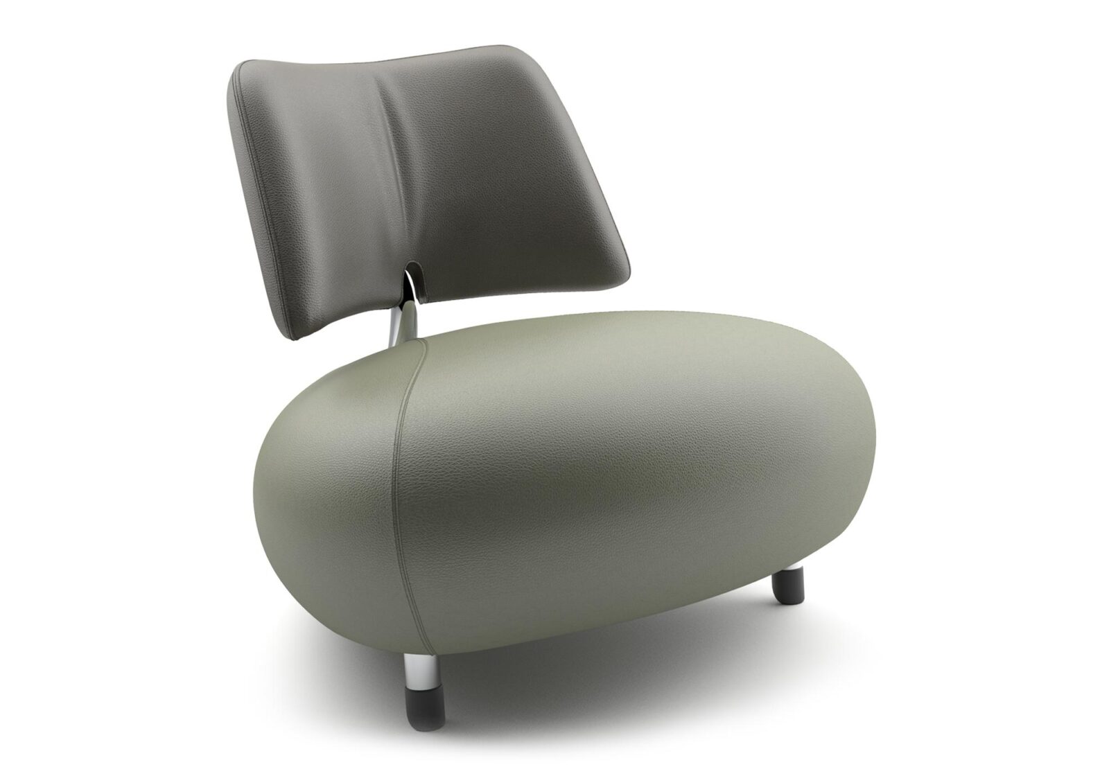 Sessel Pallone mit Rückenlehne. Bezug: Leder. Farbe: Olivine-Taupe. Erhältlich bei Möbel Gallati.